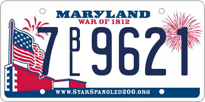 MD license plate 7BL9621