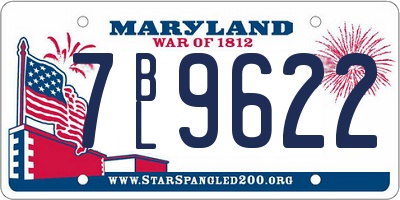 MD license plate 7BL9622