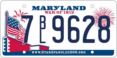 MD license plate 7BL9628