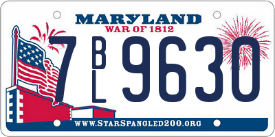 MD license plate 7BL9630