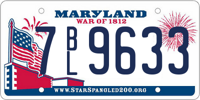 MD license plate 7BL9633