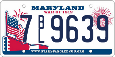 MD license plate 7BL9639
