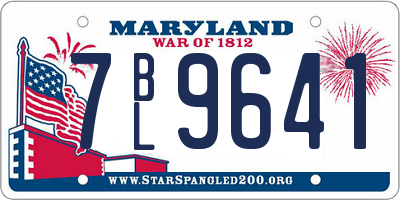 MD license plate 7BL9641