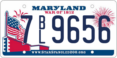 MD license plate 7BL9656