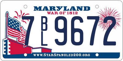 MD license plate 7BL9672
