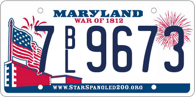 MD license plate 7BL9673