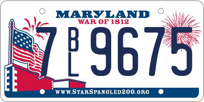 MD license plate 7BL9675