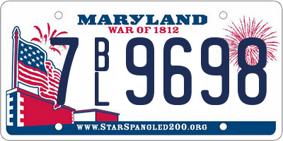 MD license plate 7BL9698