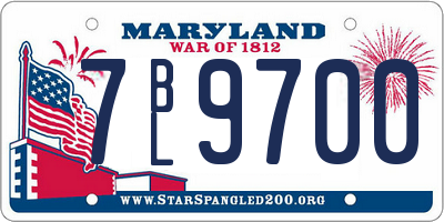 MD license plate 7BL9700