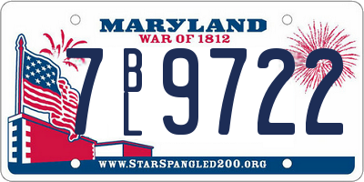 MD license plate 7BL9722