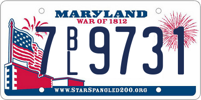 MD license plate 7BL9731