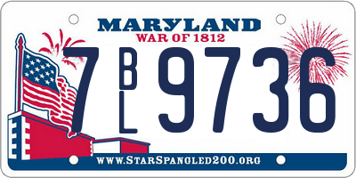 MD license plate 7BL9736
