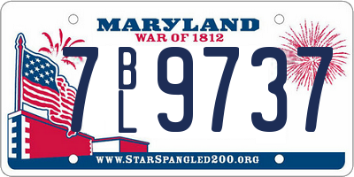 MD license plate 7BL9737