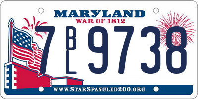 MD license plate 7BL9738