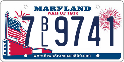 MD license plate 7BL9741
