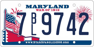 MD license plate 7BL9742