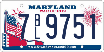 MD license plate 7BL9751