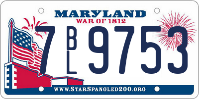 MD license plate 7BL9753
