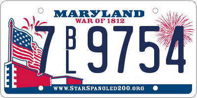 MD license plate 7BL9754
