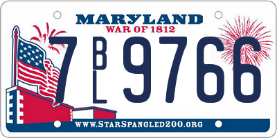 MD license plate 7BL9766