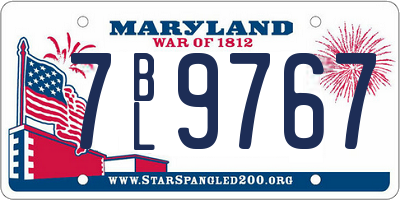 MD license plate 7BL9767