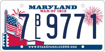 MD license plate 7BL9771