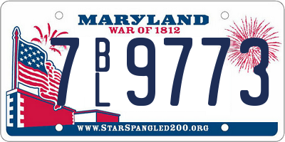 MD license plate 7BL9773