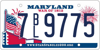 MD license plate 7BL9775