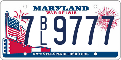 MD license plate 7BL9777