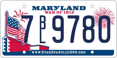 MD license plate 7BL9780