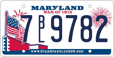 MD license plate 7BL9782