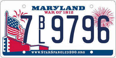 MD license plate 7BL9796