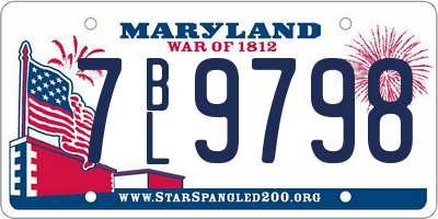MD license plate 7BL9798