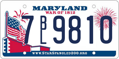 MD license plate 7BL9810
