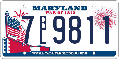 MD license plate 7BL9811