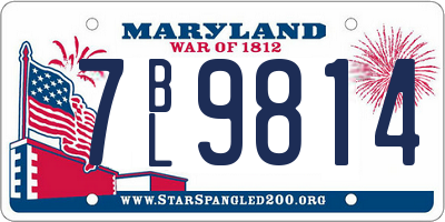 MD license plate 7BL9814