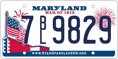 MD license plate 7BL9829