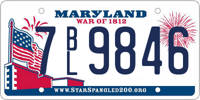 MD license plate 7BL9846