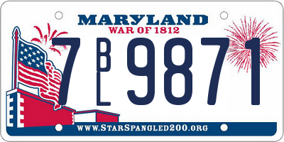 MD license plate 7BL9871