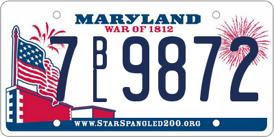 MD license plate 7BL9872