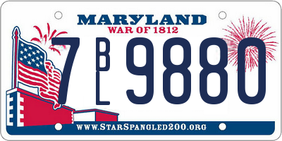 MD license plate 7BL9880