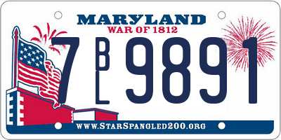 MD license plate 7BL9891