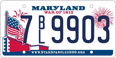 MD license plate 7BL9903