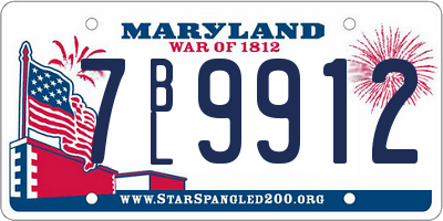 MD license plate 7BL9912