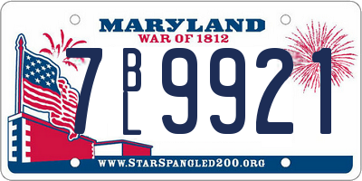 MD license plate 7BL9921