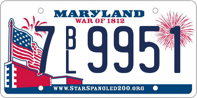 MD license plate 7BL9951