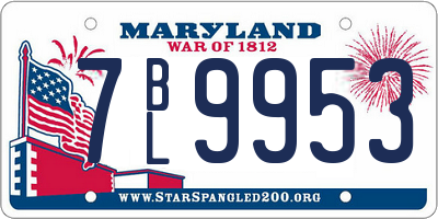 MD license plate 7BL9953