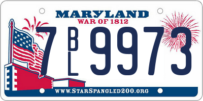 MD license plate 7BL9973