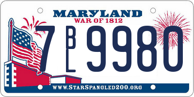 MD license plate 7BL9980