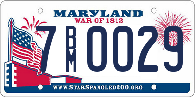 MD license plate 7BM0029